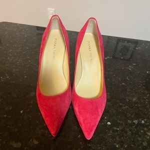 New Ivanka Trump red suede pumps